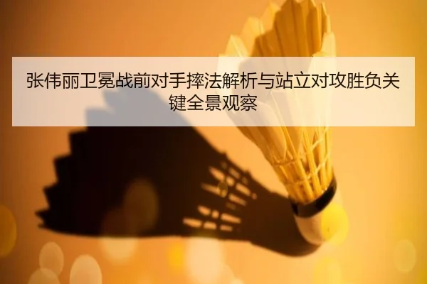 张伟丽卫冕战前对手摔法解析与站立对攻胜负关键全景观察